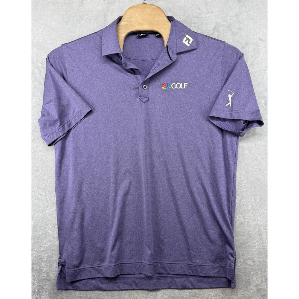 Footjoy Golf Polo Shirt NBC Sports The Players Logo‎ Purple Collar FJ Men's L